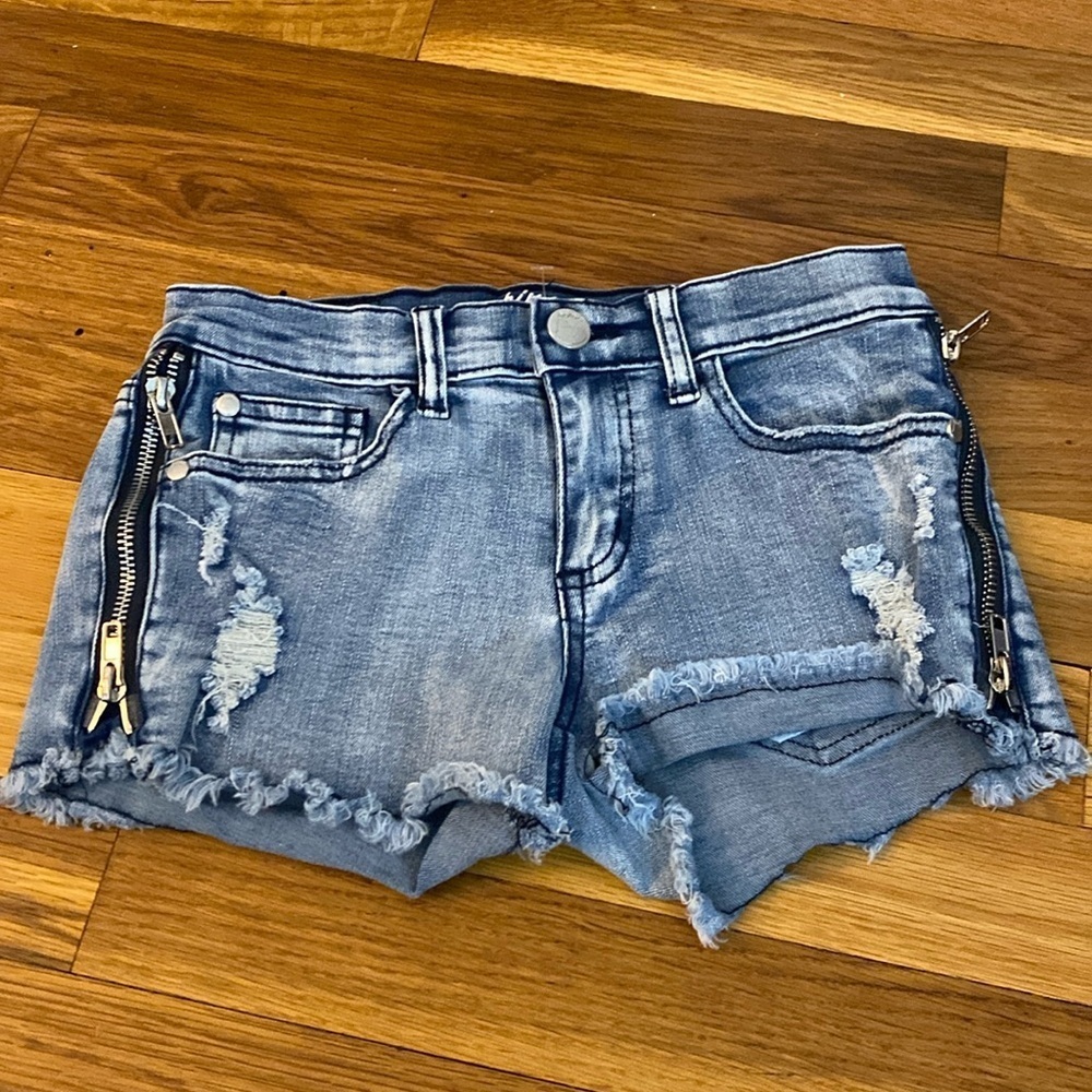 Pinc Girls Blue Ripped Denim Shorts Size 12